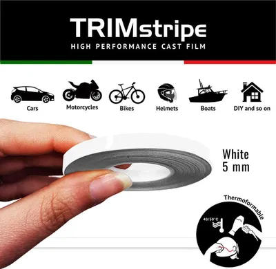 Immagine prodotto di Strisce adesive decorative per auto, bianche, 5 mm x 10 m