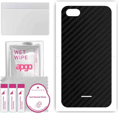 Produktbild von apgo Rückseite Schutzfolie, Skin, kompatibel mit Xiaomi Redmi 6A, Hinten Displayschutzfolie aus Vinylfolie, kratzfest, einfache Montage - Schwarzer Kohlenstoff