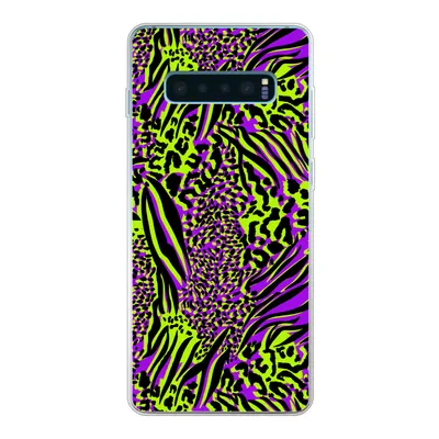 Produktbild von MuchoWow® Handyhülle Schutzhülle Hülle für Samsung Galaxy S10 Lite Tiermuster - Zebra - Neon - Lila Silikon Softcase Handy Hülle - Schutz