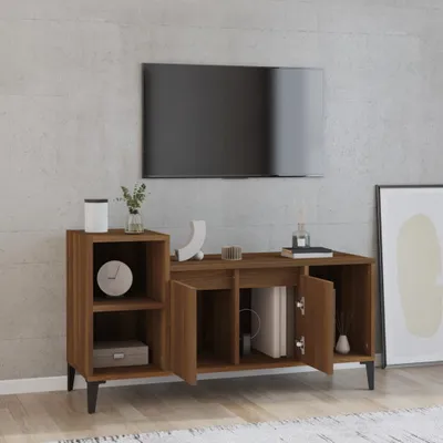 Image de Maison Exclusive - Meuble TV aspect chêne brun 100x35x55 cm Matériau dérivé du bois