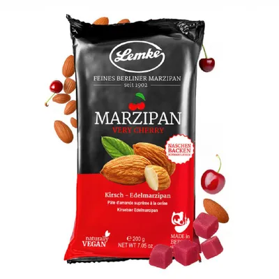Obrázok produktu pre Masa marcepanowa o smaku wiśniowym Lemke 200 g