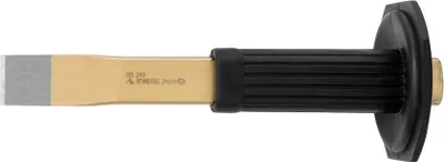 Produktbild von Rennsteig Schlitzmeißel Länge 240mm Schaft 26x7mm flach lackiert mit Handschutz - R381 240 1