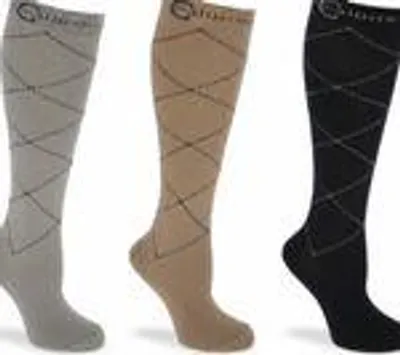 Obrázok produktu pre Covalliero Reitstrümpfe Karo, 3er Pack, Gr. 40-42, Farbe navy/stone/wood