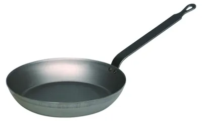 Runde Eisenpfanne 24 cm, schwarz, emailliert, ofenfest
