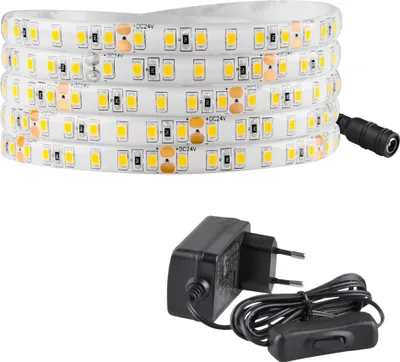 Immagine prodotto di Set LED a striscia 24 V, 5 m, IP65, 4000 K, alimentatore, interruttore ON/OFF 319258 Polux