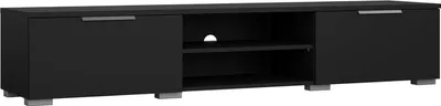 Produktbild von Fernsehschrank Ammiro, Ständer für Wohnzimmerfernseher, Niedriges Wohnzimmer-Sideboard, TV-Ständerbasis, 173x40 h33 cm, Schwarz