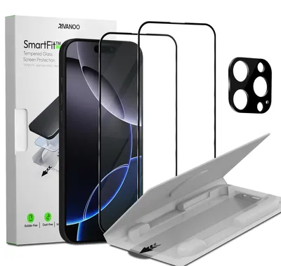 Zdjęcie produktu dla 2-pak iPhone 16 Pro Szkło ochronne na ekran & 1-pak ochrona obiektywu - Szkło hartowane | [Automatyczna instalacja] - Bez bąbelków