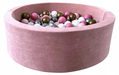 Image de Monio for Kids Bassin à balles Velours Rose 90x30cm 250 balles
