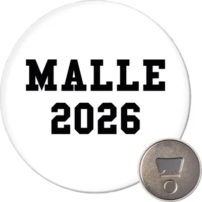 Produktbild von Huuraa Magnet Malle 2026 Mallorca 59mm Kühlschrankmagnet rund Flaschenöffner Geschenkidee