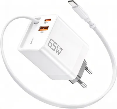 Immagine prodotto di Caricatore USB-C GaN 3-in-1 da 65 W con cavo retrattile, caricatore USB