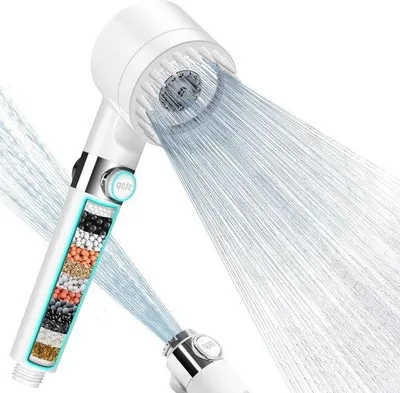 Produktbild von Spülkopf Filter Hochdruck Handduschkop Filterung 15 Schlauchlängen 1,5 m 3 Wassertypen Sparschlauchkopf entfernen hartes Wasser Restchlore Bakterien Schwermetalle