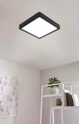 Produktbild von Eglo LED Deckenleuchte Aufbaupanel Fueva 5 Schwarz 21x21cm 16,5W 2000lm Neutralweiß 4000K