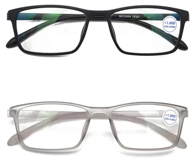 Imagen del producto de Gafas de lectura antirreflejo azul, rectangulares, graduación +2.75, flexibles, para ordenador y teléfono