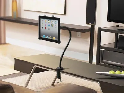 Produktbild von System-S Universal Schwanenhals Tisch Halterung Halter Haltearm für Tablet PC's ebook Reader