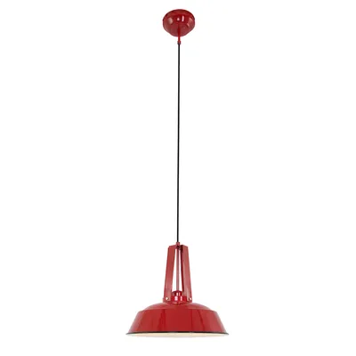 Produktbild von Steinhauer Pendelleuchte Eden 1-flammig Rot Matt/ Weiß 42x42cm