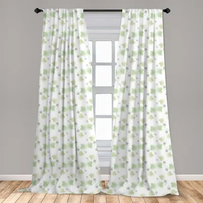 Zdjęcie produktu dla Abakuhaus, zasłony okienne, motywy egzotycznych liści, zestaw 2 sztuk, 150 x 175 cm