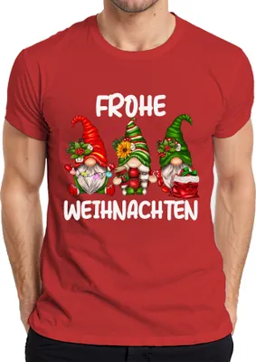 Produktbild von Frohe Weihnachten Wichtel Elf Gnome Zwerge - Weihnachten Xmas Christmas Herren T-Shirt, Rot, M