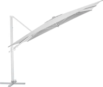 Produktbild von KETTLER Easy Flex Ampelschirm 300x300 cm, UPF50+, inkl. Abdeckhaube+ Schirmständer, silber/ hellgrau, Aluminium/Polyester mit PolyurethanBeschichtung