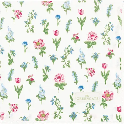 Produktbild von Greengate Estrid Stoffserviette mit Spitze white 40x40cm