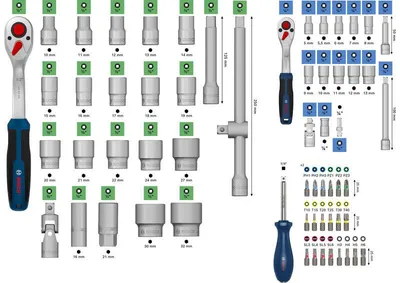 Produktbild von 1/4"- + 1/2"-Ratschen-Set, 80-tlg.