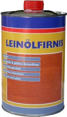 Produktbild von 1 Liter Leinöl - Firnis Holzimprägnierung & zum Herstellen von Ölfarben inkl. Pinsel zum Auftragen