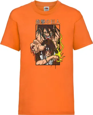 Zdjęcie produktu dla Koszulka Dziecięca Japan Animation Manga Anime Comics Attack Anime On Titan Eren Yaeger 04 Var-002 Eren Pilot, 5-6 Jahr - 116 / Pomarańczowy
