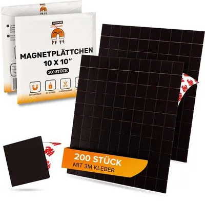 Produktbild von Magnetische Kleefplaten 3mm x 10mm - Flexibel - Mini - Magnetisch - 200 Stuks
