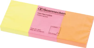 Immagine prodotto di Soennecken Haftnotiz 5837 50x40mm neonfarben 3x100Blatt 3 St./Pack.