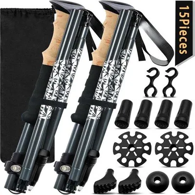 Produktbild von Verstelbare Teleskop-Wanderstöcke 108-139cm Carbon Aluminium