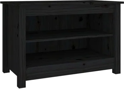 Zdjęcie produktu dla vidaXL Ławka na buty czarna 70x38x45,5 cm lite drewno sosnowe