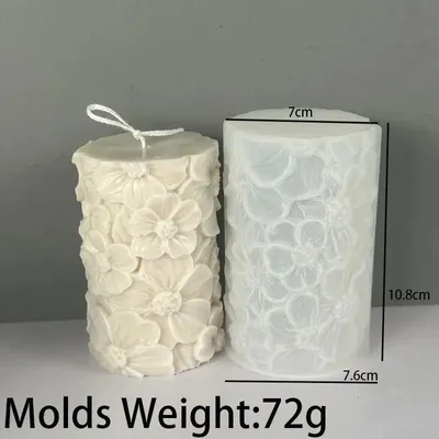 Produktbild von Blume Schmetterling Säulenkerzen Silikonform - Kerzen- und Seifenform - Wellen Geometrisch - Für Harz Gips Schokolade - Wiederverwendbar - Farbe 06