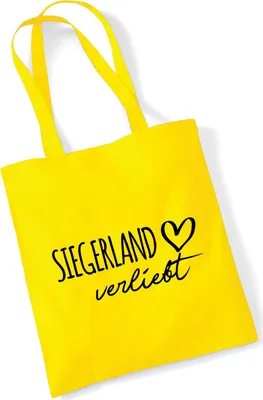 Produktbild von Huuraa Jutebeutel Siegerland verliebt 10 Liter Yellow Baumwolle Tasche Geschenkidee