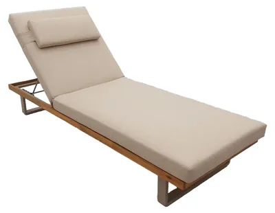 Produktbild von Gartenliege Bastan | Sand & Sable | Aluminium und Akazienholz | 2er Set