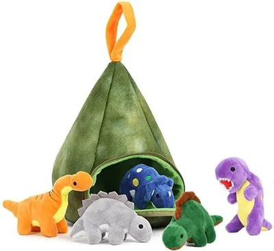 Produktbild von Plüsch Dinosaurier Set mit Vulkanhaus