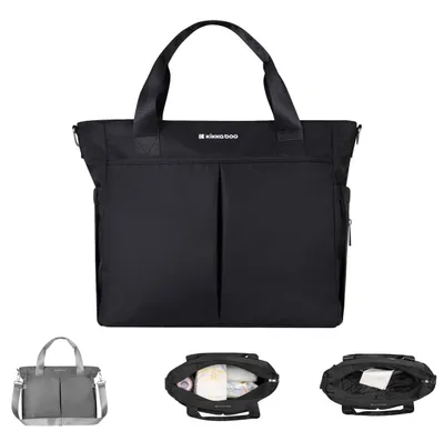 Immagine prodotto di Kikkaboo borsa per pannolini Brielle, clip di fissaggio, impermeabile, tracolla nera