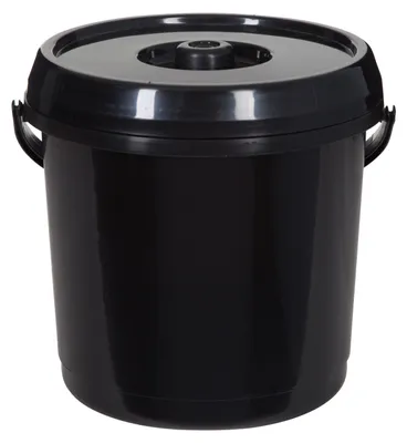 Produktbild von Whitefurze Eimer mit Deckel - 14 Liter - Kunststoff - Schwarz - 30 cm