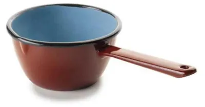 Image de Casserole en émail 14cm - conique/brun