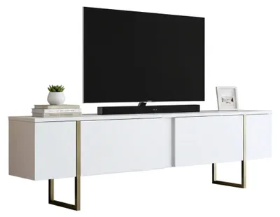 Produktbild von Abishia - TV-Möbel, 180x30x50h cm Weiß, ein Regalboden