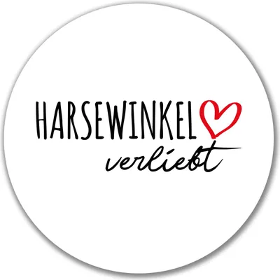 Produktbild von Huuraa Aufkleber Harsewinkel verliebt 10cm rund Sticker Geschenkidee