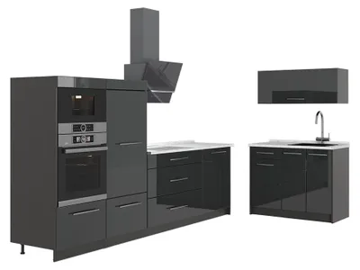 Obrázek produktu pro Kuchyně Vicco Fame-Line Antracitový vysoký lesk/Antracit 380 cm, PD Mramor, Model 64054