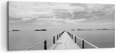 Produktbild von Bild auf Leinwand - Leinwandbild - Einteilig - Holz Brücke Meer - 100x40cm - Wand Bild - Wanddeko - Wandbilder - Leinwanddruck - Bilder - Wanddekoration - Leinwand bilder - Wandbild - AB100x40-4985