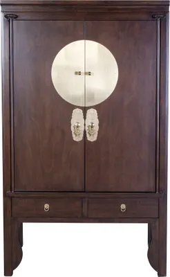 Image de Fine Asianliving Armoire de mariage chinois Earthy Marron - Collection Orientique L100xP55xH175cm Armoire chinoise Armoire de mariage chinois Meubles asiatiques