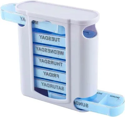 Immagine prodotto di Contenitore per farmaci per 7 giorni, con scomparti, ideale come borsa per medicinali per la mattina, il pranzo e la sera, perfetto per anziani e per l'uso in viaggio