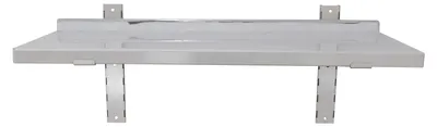 Wandregal aus Edelstahl, 80 x 30 cm, verstellbar, 35 kg Belastbarkeit