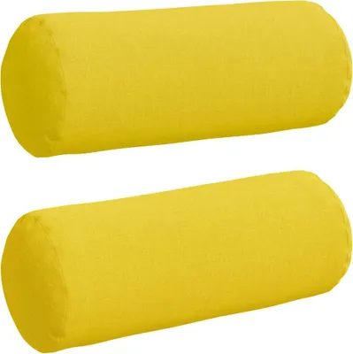 Obrázok produktu pre vidaXL Podložky na sedenie, 2 ks, látka, svetložltá, priemer 15 x 40 cm