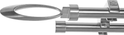 Produktbild von Edelstahl Look Gardinenstange Ø 20mm Deckenträger 2-läufig zweiläufig Deckenbefestigung Ellipse D60 E85E30 RR
