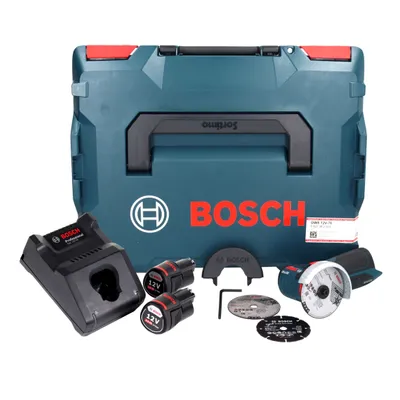 Produktbild von Bosch GWS 12V-76 Professional Akku Winkelschleifer 12 V 76 mm Brushless + 2x Akku 3,0 Ah + Ladegerät + L-Boxx