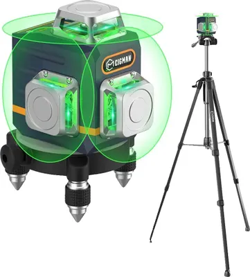 Obrázek produktu pro Laserový nivelátor, 3x360°, zelený laserový paprsek pro lepší viditelnost, CIGMAN CM-701T