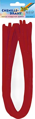 Immagine prodotto di Folia 77822 Filo di ciniglia - 8 mm, 10 pezzi, rosso scuro