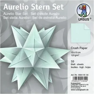 Produktbild von Faltblätter Aurelio Stern Crush Paper 120g/qm 15x15cm VE=33 BLatt mint